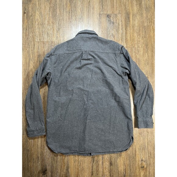 LL Bean Chamois Cloth Button Up Shirt Gray 100% Cotton Flannel Men's Medium - Picture 4 of 6
